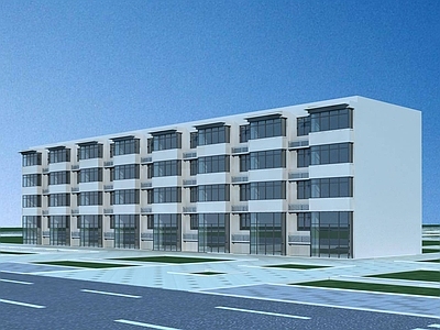 现代学校外观 现代多层宿舍建筑