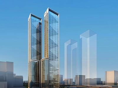 现代办公楼 杭州卓越双子塔楼 高层办公楼