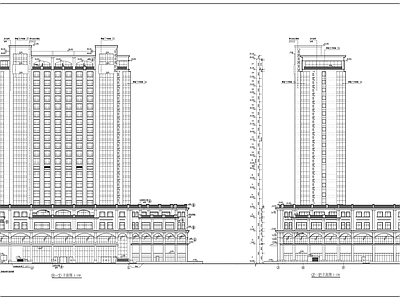 现代酒店建筑 二十一层酒店建筑 施工图