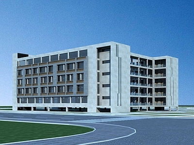 现代学校外观 宿舍建筑