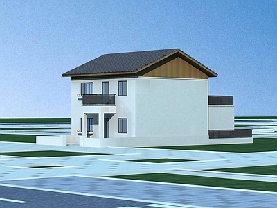 中式别墅外观 新农村独栋别墅 自建房