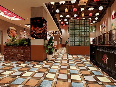 新中式工业火锅店 火锅店 老火锅 复古风火锅店 餐饮火锅