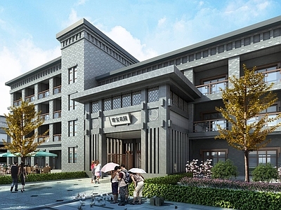 中式办公楼 民国风格多层办公