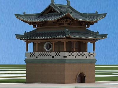 中式古建 钟鼓楼 古建筑