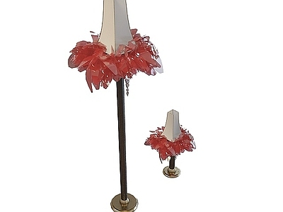 现代其他电器 红色欧式落地灯