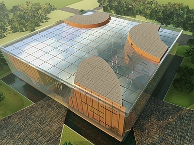 现代简欧图书馆建筑 博物馆 文化中心 剧场