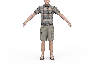现代短裤男人