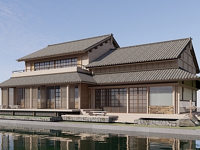 中式乡村民房 农村建筑 坡屋顶建筑