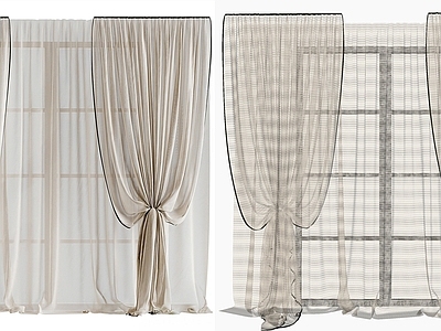 中古奶油窗帘 纱帘