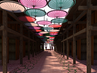 中式古建筑 传统街巷 特色古建街道 中式景区