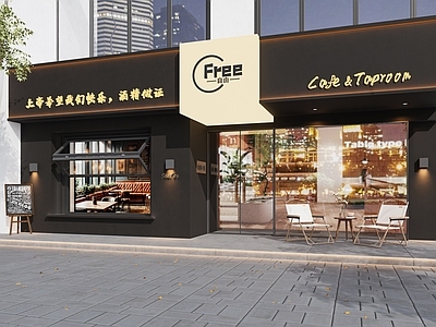 现代其他商业空间 咖啡店门头