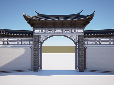 中式复古古建筑 中式仿古 中式仿古大们