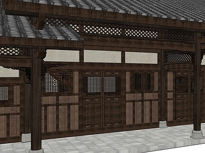 中式复古古建筑 中式仿古建筑 仿古商业建筑