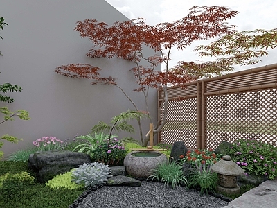 新中式日式乡村庭院 禅意景观设计 禅意小空间 日式旱景 日式庭院空间 植物景观设计