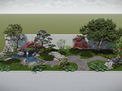 植物组合 植物造景 植物组合 罗汉松