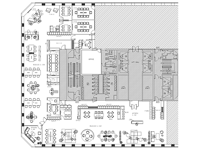 现代整体办公空间 香港灵动办公空间 BMW办公 共享办公空间 施工图