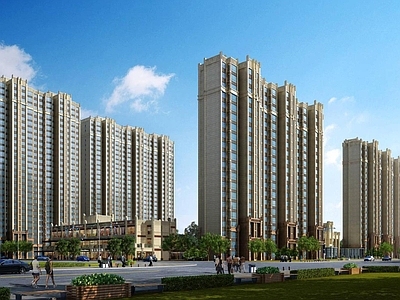 简欧高层住宅 简欧风格商业住宅