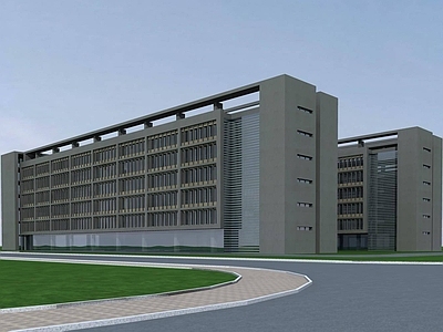 现代学校外观 教学楼