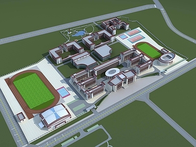 现代学校外观 学校建筑
