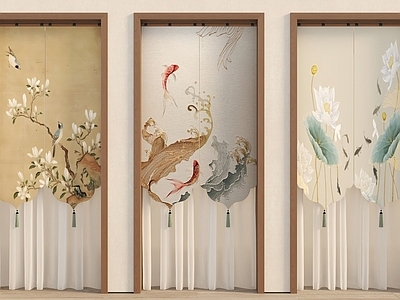 新中式现代窗帘 门帘