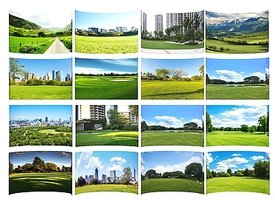 现代其他小品 2D背景林贴图 远景树林 弧形树林 外景建筑 外景树林