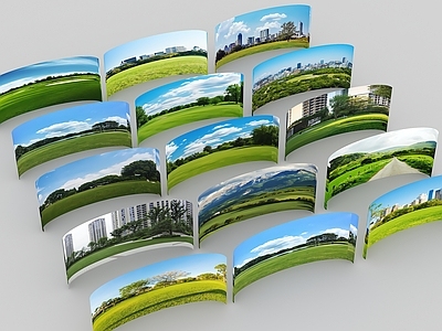现代其他小品 2D背景林贴图 远景树林 小区外景贴图 球天背景林 弧形树林