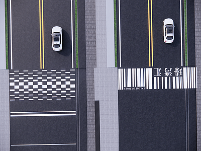 现代其他小品 斑马线 道路斑马线