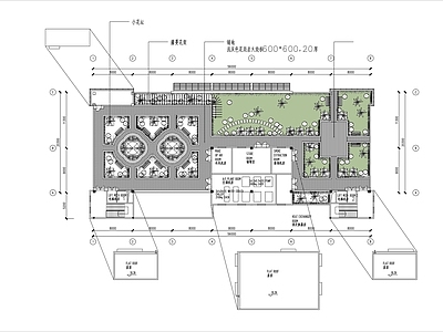 景观平面图 写字楼屋顶花园 庭院平面图 施工图