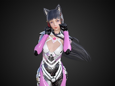 现代游戏人物猫耳朵女
