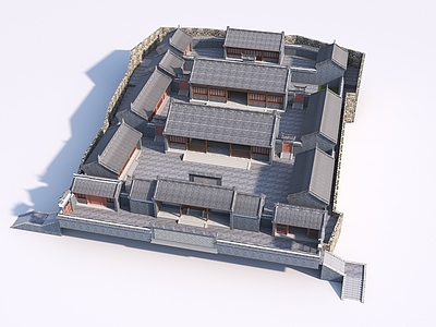 新中式中式古建筑 中式古建 寺庙 道观 古宅院 会馆