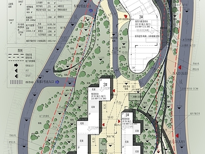 现代其他商业建筑 现代商业综合体 文化城 总平面图及彩图 施工图