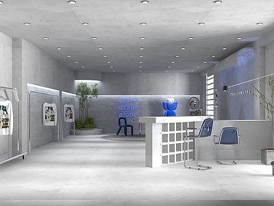 现代直播间 现代潮牌服装店 衣服直播间