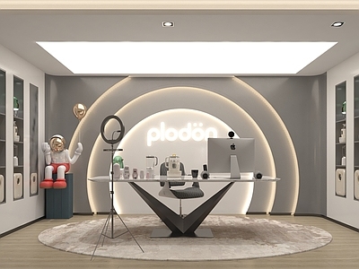 现代直播间 产品直播间 水杯水壶 展示柜