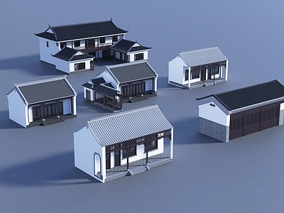 新中式禅意古建 新中式古建 新中式四合院 新中式住宅 新中式建筑