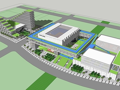 现代体育建筑 体育中心 文体中心 体育馆 酒店 露天体育场