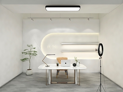 现代直播间 直播间电商 带货直播器材 摄像机补光灯话筒 手机支架 办公桌电脑桌