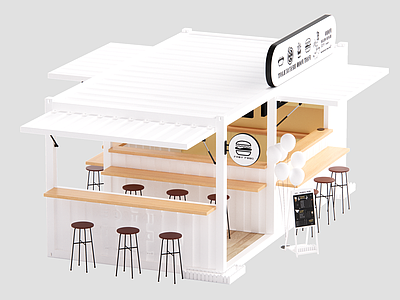 现代其他商业建筑 奶茶店 咖啡店 临时建筑 集装箱建筑