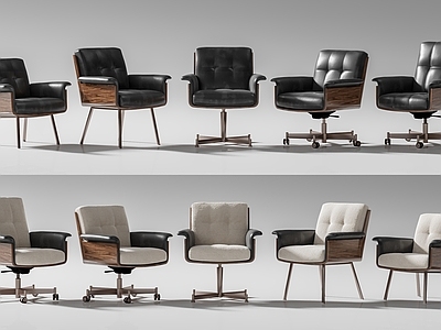 中古美式办公椅 Minotti Daiki办公椅 皮革办公椅 老板椅 培训椅