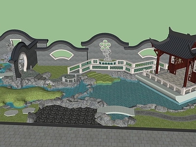 现代新中式景观公园 公园景观