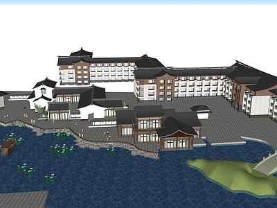 现代新中式景观公园 公园景观