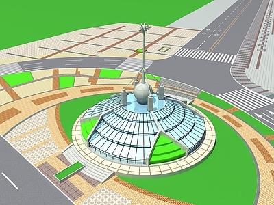 现代公园 秋林跟前景观 转盘景观