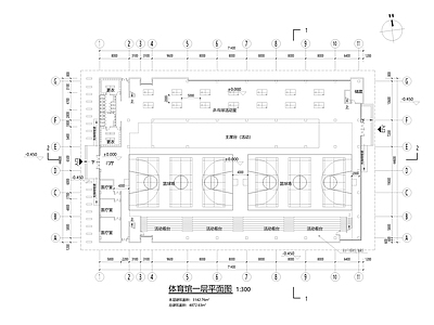现代体育馆 体育馆平面布置图 风雨操场 施工图