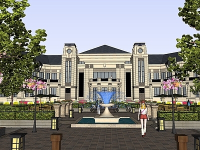 欧式售楼处建筑 新古典风格