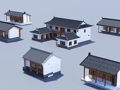 新中式中式四合院 徽派建筑 新中式四合院 新中式住宅 新中式农家院