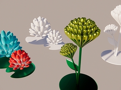 现代新中式挂件 花景观植物