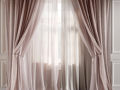 现代窗帘 纱帘 梦幻帘 布帘 现代奶油风粉色布