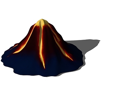 现代其他小品 火山喷发 火山 火山熔岩