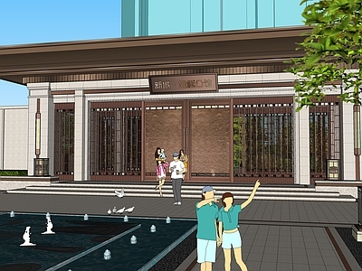 新中式入口大门 小区入口大门