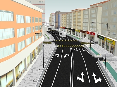 现代商业街 城市街道