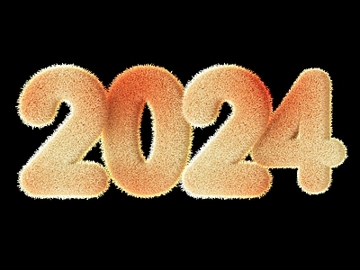 现代2024创意毛茸茸立体艺术字